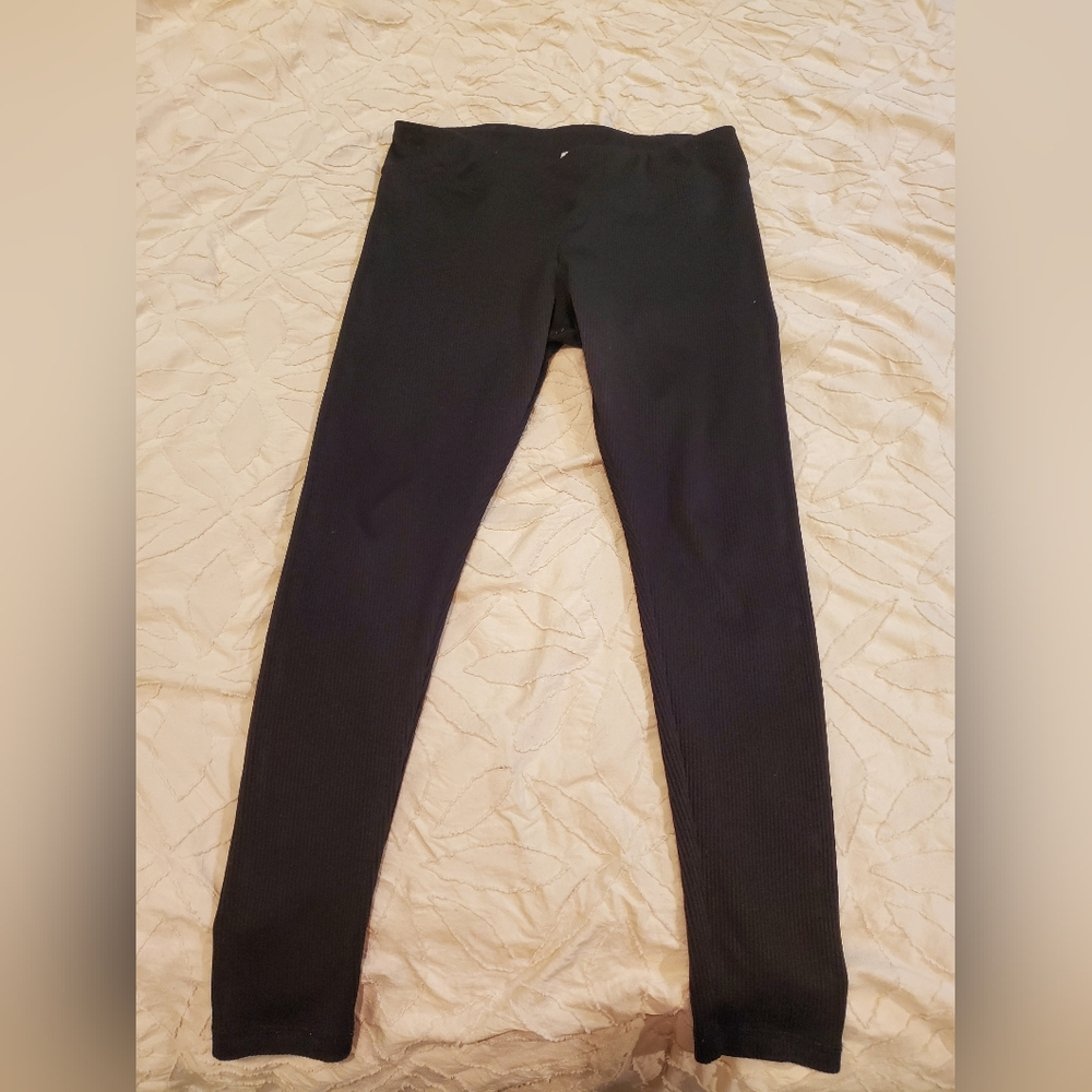 Black Ribbed Leggings